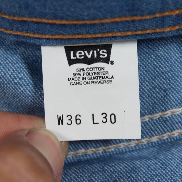 Levi’s Jeans Mens 36x30 Light Blue Straight Relaxed Easy Care Poly Cotton - Picture 5 of 12